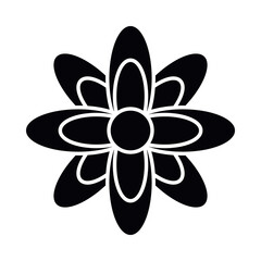 flower silhouette style icon vector design
