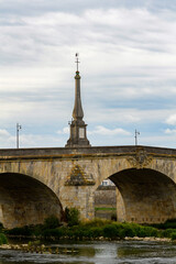 Bridge over the River Loire in Blois, a city and the capital of Loir-et-Cher department, France