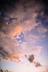 beautiful colorful magic hour twilight sky and clouds