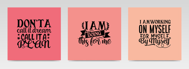Motivation quotes letter typography set illustration.