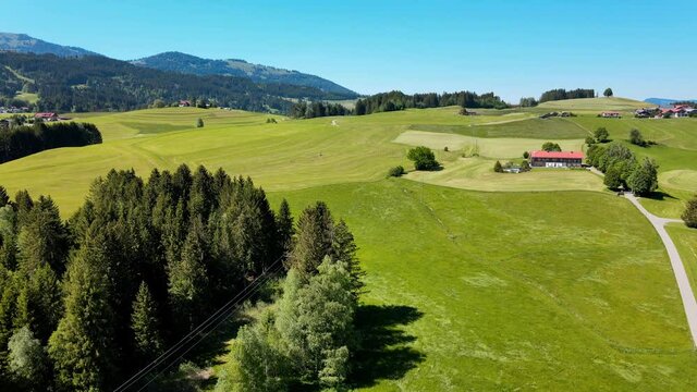 Amazing nature of Bavaria in the Allgau district of the German Alps - aerial view
