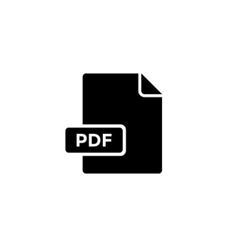 Pdf File Icon In Trendy Style. Portable Document Format Vector