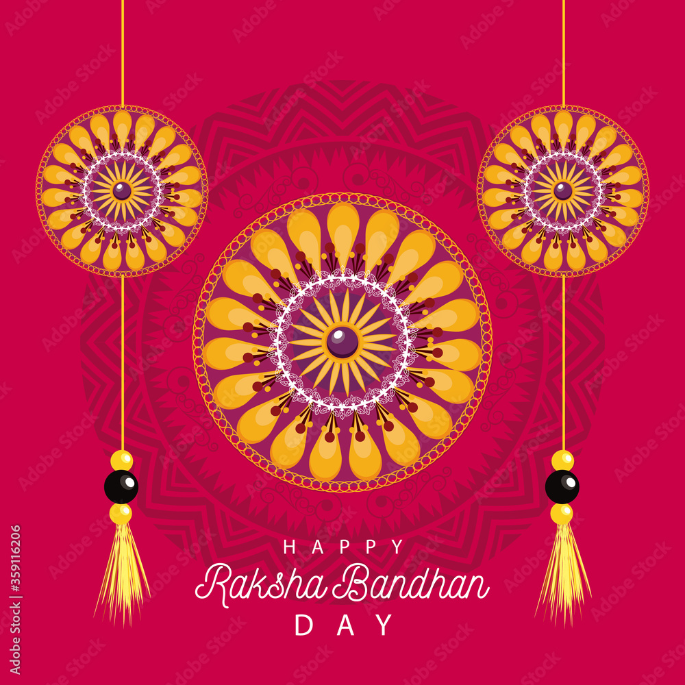 Wall mural india raksha bandhan flowers decoration frame