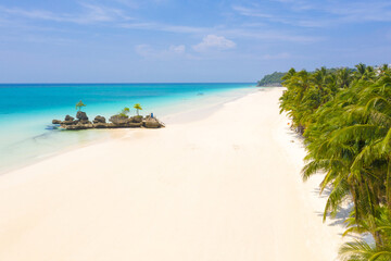 Paradise beach in Philippines. Willy's Rock in Boracay