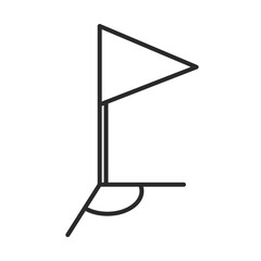 soccer game, corner kick with flag league recreational sports tournament line style icon