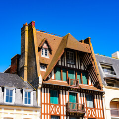 It's Architecture of Trouville, Normandy, France.