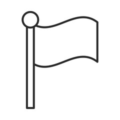 flag in pole insignia line style icon