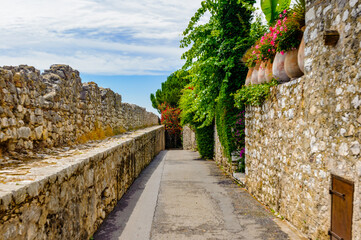 Fototapeta na wymiar It's Part of the city wall in Saint Paul de Vence, France