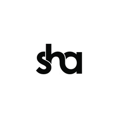 sha letter original monogram logo design
