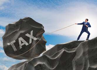 Business concept of tax payments burden