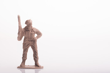 A toy soldier isolated over white background