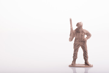 A toy soldier isolated over white background