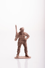 A toy soldier isolated over white background