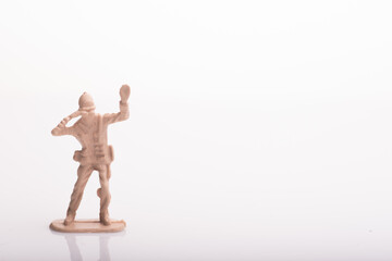 A toy soldier isolated over white background