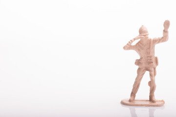 A toy soldier isolated over white background