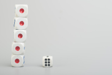 Dices isolated over blank background