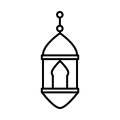 lantern ornament eid mubarak islamic religious celebration line style icon