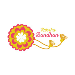 Raksha bandhan pink and yellow flower wristband vector design