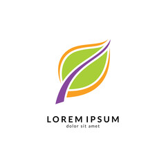 Fototapeta premium Leaf Logo Design. Nature And Environmental Icon. Health Care And Spa Symbol. Organic Food And Nutrition Vector