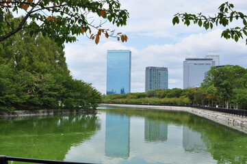 Buildings reflection in water