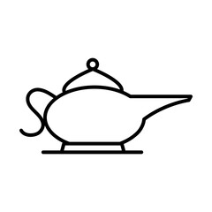 lamp traditional eid mubarak islamic religious celebration line style icon