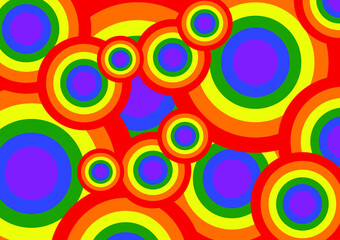 Obraz premium Pride abstract background with circles colorful