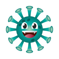 happy covid 19 virus emoji gradient style icon vector design