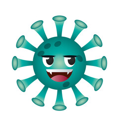 happy covid 19 virus emoji gradient style icon vector design