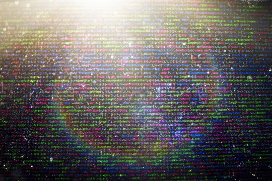 Web programming functions on laptop on laptop. IT business. Python code computer screen. Mobile application design Concept.