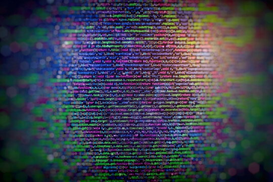 Web programming functions on laptop on laptop. IT business. Python code computer screen. Mobile application design Concept.