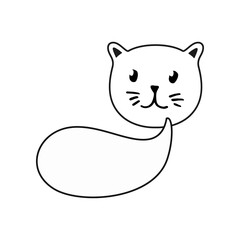 Cat with a frame for text.