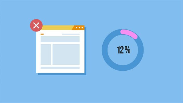 Website ab testing, split testing and web page performance data compare, conversion optimization, CTA, technology concept. 2d animation, 4k video clip.