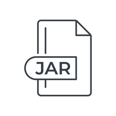 JAR File Format Icon. JAR extension line icon.
