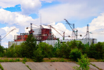 Chernobyl Nuclear Power Station in Ukraine on the river Prypyat.