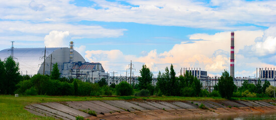 New Safe Confinement (NSC or Shelter), a structure built to contain the remains of 4th reactor unit at the Chernobyl Nuclear Power Plant Ukraine