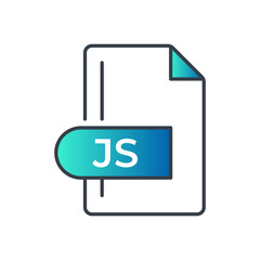 JS Icon. JS File Format extension gradiant icon.