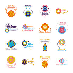Fototapeta premium Raksha bandhan wristbands set vector design