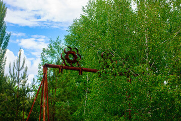 Former amusement park in Pripyat, a ghost town in northern Ukraine, evacuated the day after the Chernobyl disaster on April 26, 1986