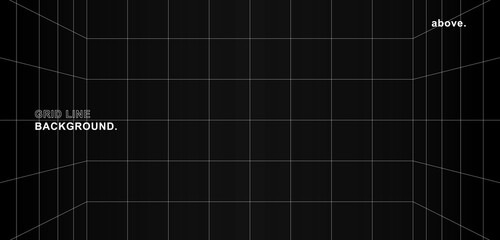 The gray grid line wireframe background above slits with the white square color surface. Cyber ​​network technology. banners, covers, terrain, sci-fi, picture frames, and related background.