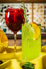 summer drinks in the bar