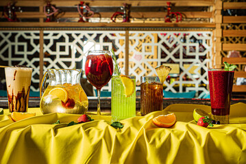 summer drinks in the bar