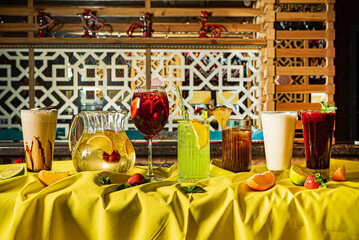 summer drinks in the bar