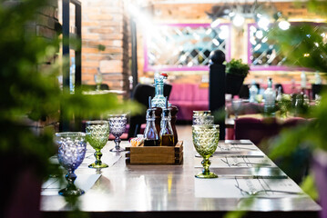 Interior of cozy restaurant