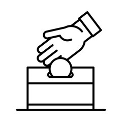 hand with coins charity eid mubarak islamic religious celebration line style icon