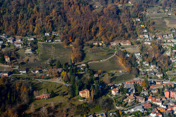 Obraz premium Nature and town of Switzerland. Aerial View
