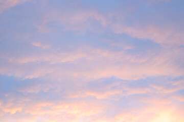 sunset sky and soft lilac clouds, background for text
