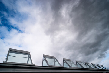 roof windows on a modern building