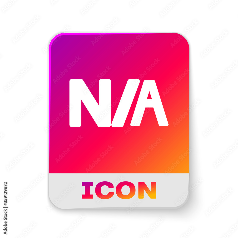 Poster white not applicable icon isolated on white background. rectangle color button. vector illustration