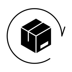 delivery packaging, cardboard box service cargo distribution, logistic shipment of goods silhouette style icon