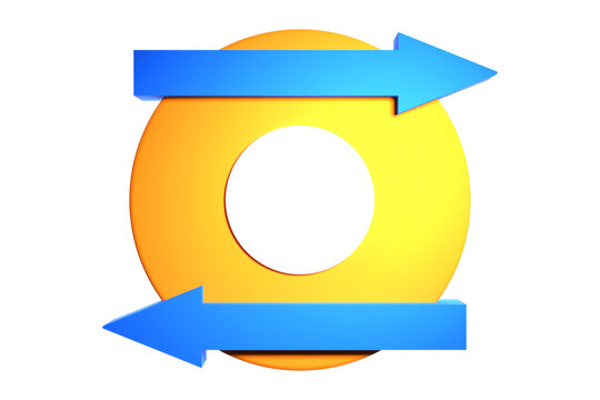 A large yellow circle and a few blue arrows. Arrows showing parallel movement at each other. Concept of resistance. esistance concept   Abstract elements for business infographic